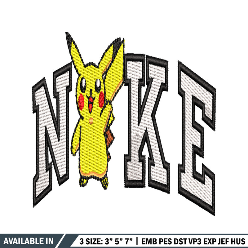 Nike Pikachu embroidery design, Pokemon embroidery, Nike design, embroidery file, anime shirt, Digital download.jpg
