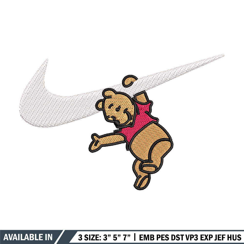 Nike pooh embroidery design, Disney pooh embroidery, Nike design, Embroidery shirt, Embroidery file, Digital download.jpg