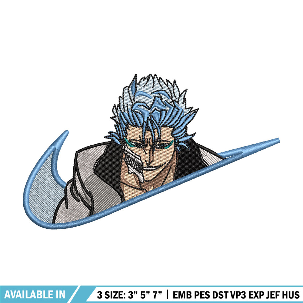 Grimmjow nike embroidery design, Bleach embroidery, Nike design, Embroidery shirt, Embroidery file, Digital download.jpg