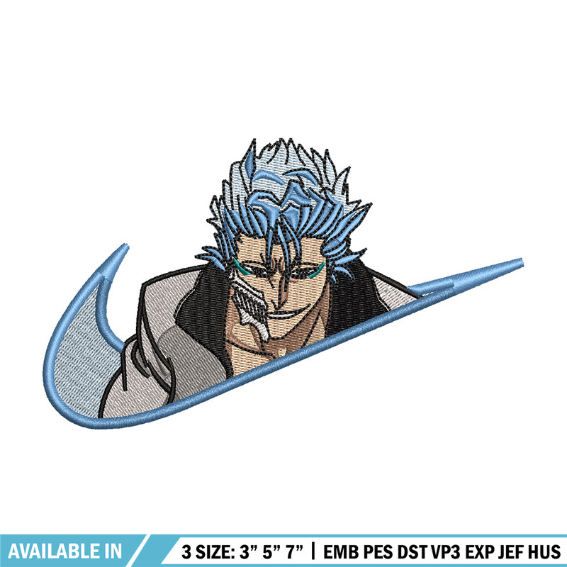 Grimmjow nike embroidery design, Bleach embroidery, Nike design, Embroidery shirt, Embroidery file, Digital download.jpg