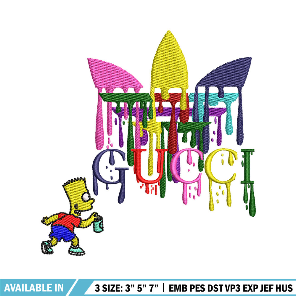 Gucci bart color embroidery design, Gucci embroidery, Embroidery file, Embroidery shirt, Emb design, Digital download.jpg
