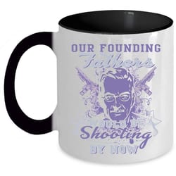 cool hunting coffee mug, our founding fathers accent mug