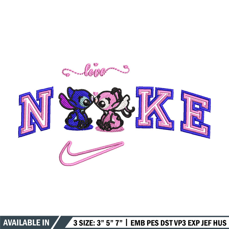 Nike stitch couple embroidery design, Stitch embroidery, Nike design, Embroidery file,Embroidery shirt, Digital download.jpg