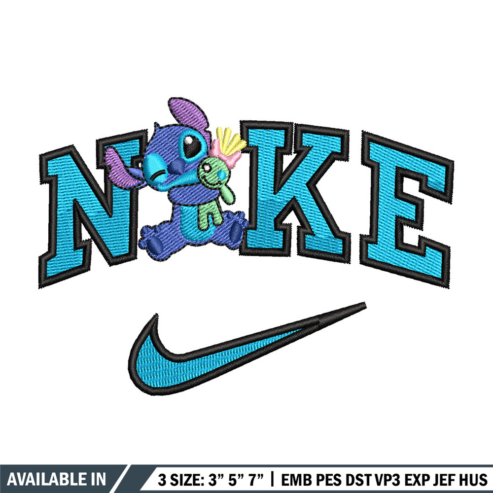 Nike stitch cute embroidery design, Stitch embroidery, Nike design, Embroidery shirt, Embroidery file, Digital download.jpg