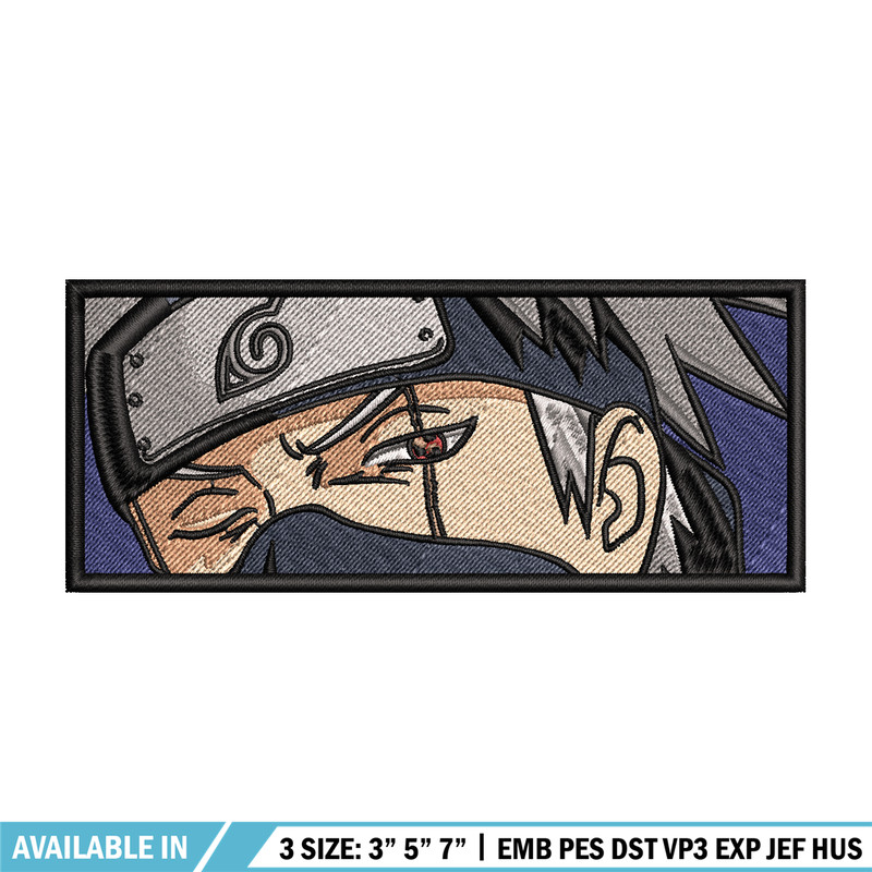 Hatake Kakashi embroidery design, Naruto embroidery, embroidery file, anime design, anime shirt, Digital download.jpg