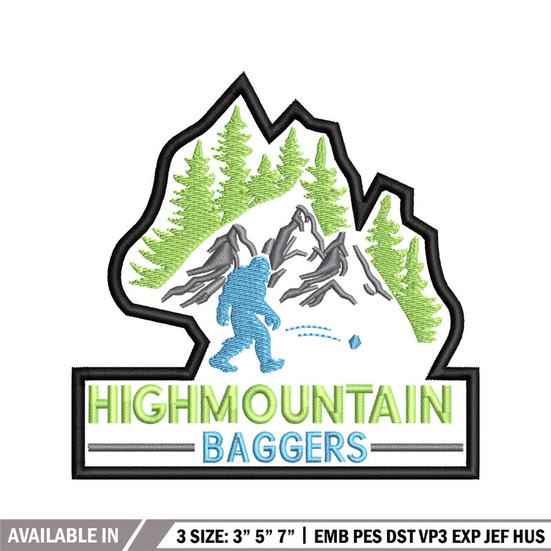High Mountain Baggers embroidery design, logo embroidery, logo design, embroidery file, logo shirt, Digital download..jpg