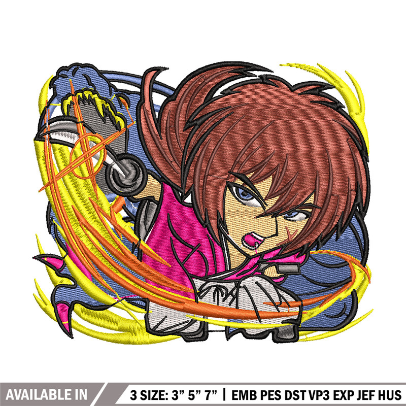 Himura Kenshin embroidery design, Himura Kenshin embroidery, Logo design, anime design, anime shirt, Digital download.jpg