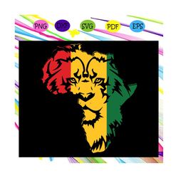 africa lion map svg, africa lion svg, lion svg, lion map svg, africa map for silhouette, files for cricut, svg, dxf, eps