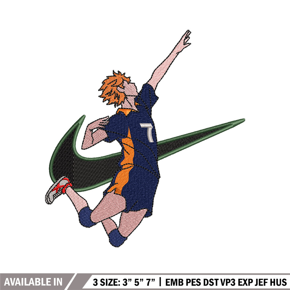 Hinata x nike embroidery design, Haikyuu embroidery, Nike design, Embroidery shirt, Embroidery file, Digital download.jpg