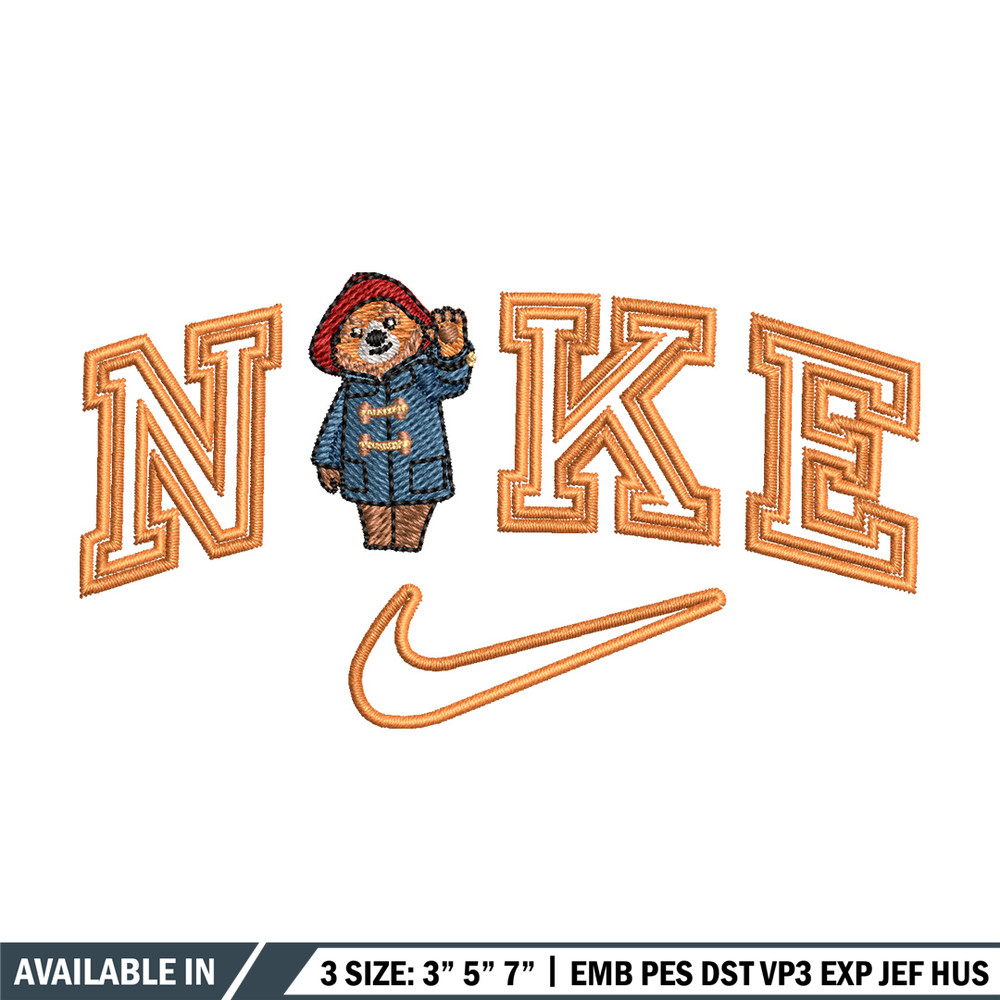 Nike x bear embroidery design, Bear embroidery, Nike design, Embroidery shirt, Embroidery file,Digital download.jpg
