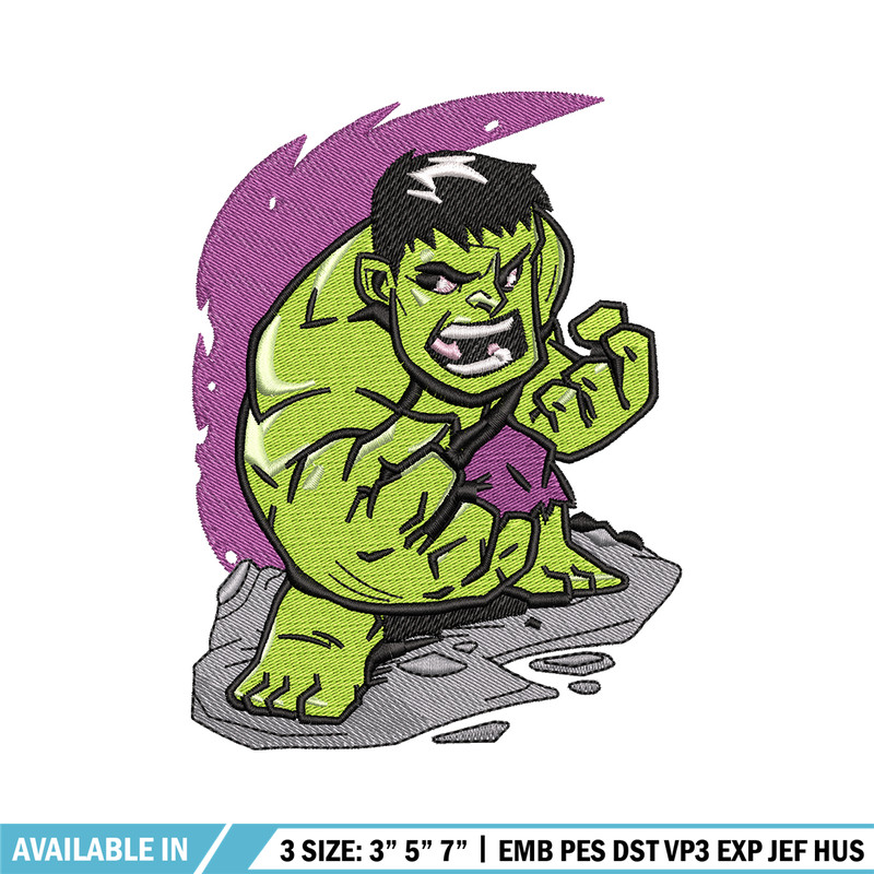 Hulk chibi embroidery design, Hulk chibi embroidery, movie design, Embroidery file, movie shirt, Digital download..jpg