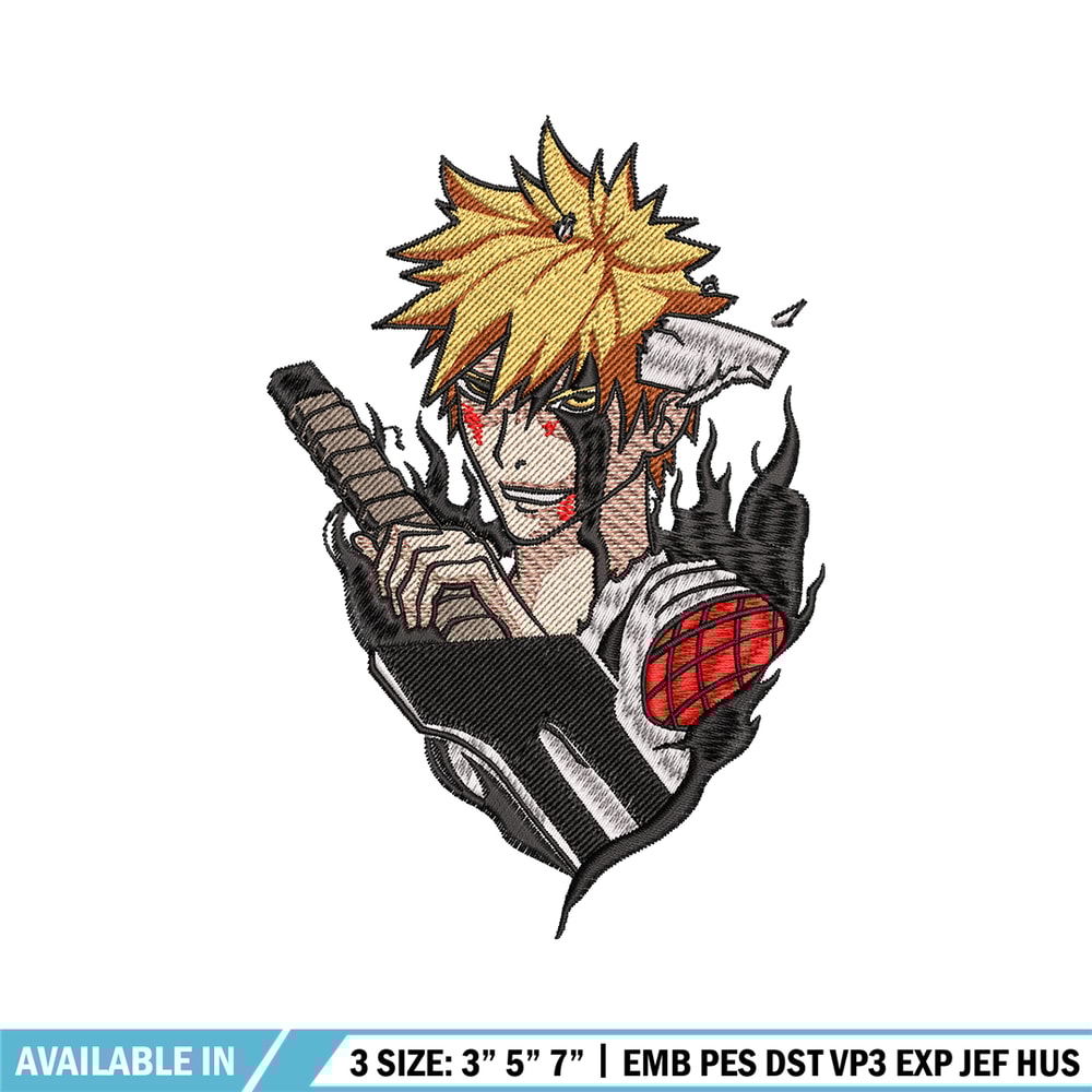 Ichigo kurosaki embroidery design, Bleach embroidery, embroidery file, anime design, anime shirt, Digital download.jpg