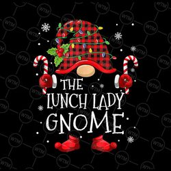 lunch lady gnome buffalo plaid png, matching family christmas png, lunch lady gnome png, funny cafeteria crew png