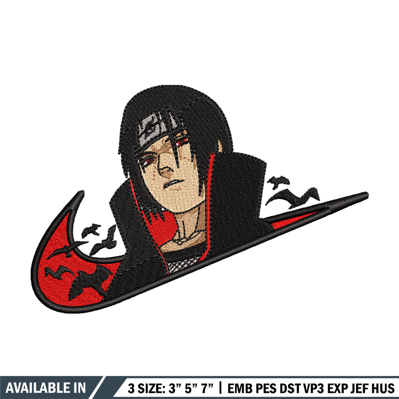 Nike x Itachi V2 embroidery design, Naruto embroidery, Nike design, anime design, anime shirt, Digital download.jpg