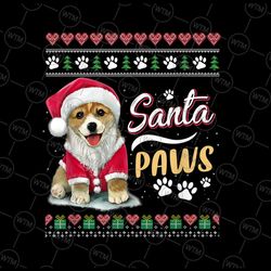 santa paws christmas dog - merry christmas funny xmas png, christmas png, paw christmas png, funny dog lovers, xmas dog