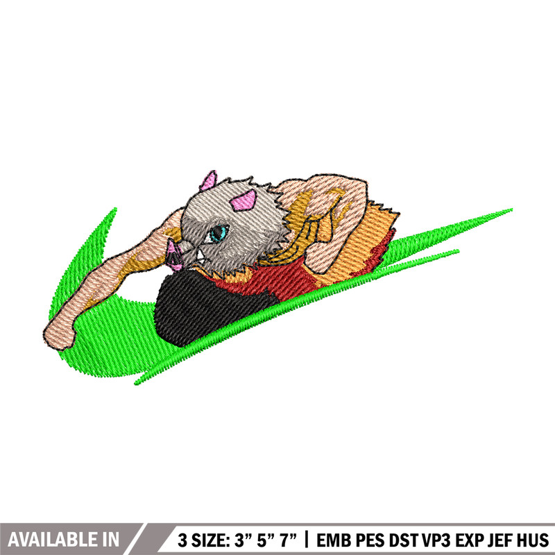 Inosuke Nike embroidery design, Kimetsu no Yaiba embroidery, Nike design, anime design, anime shirt, Digital download.jpg