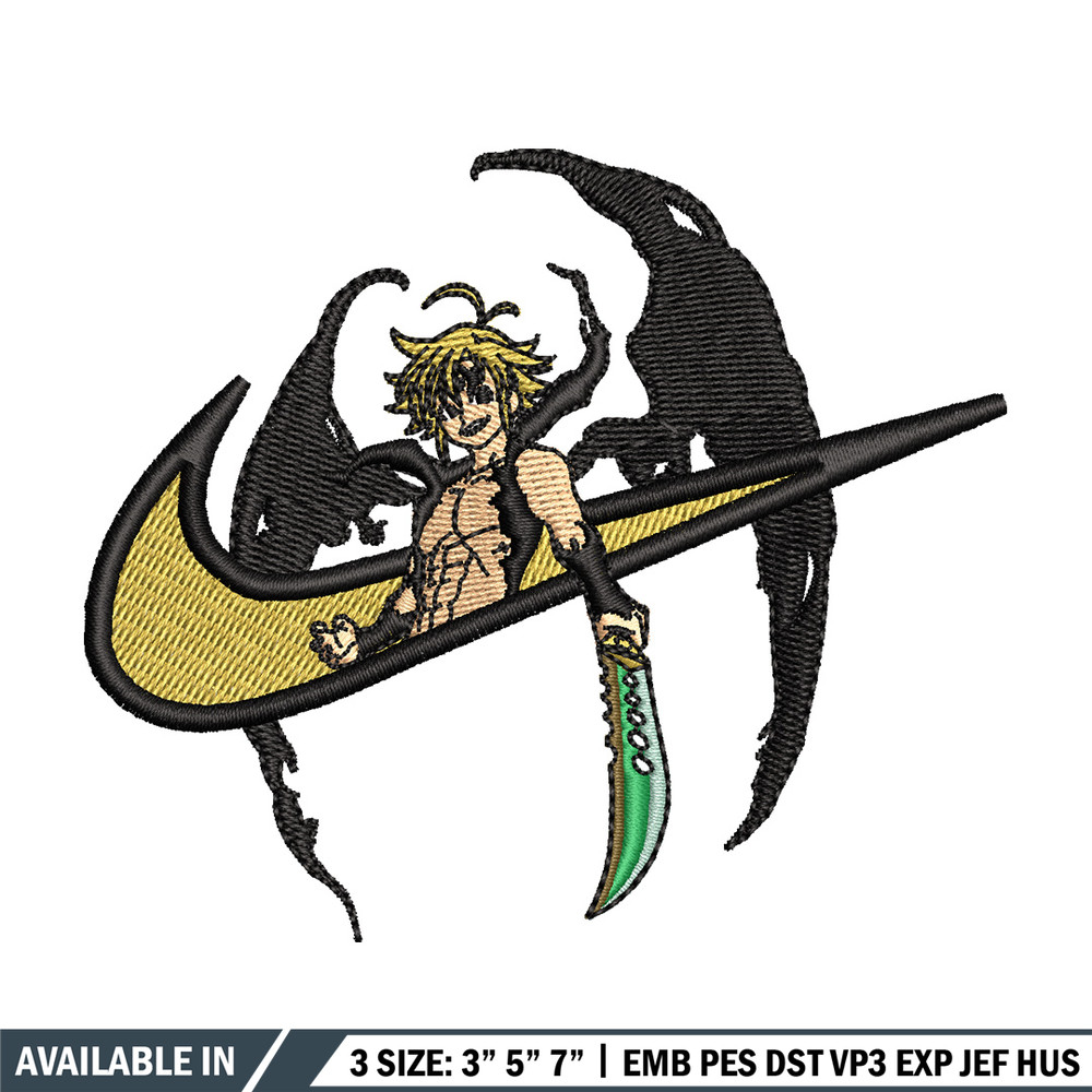 Nike x Meliodas embroidery design, Meliodas embroidery, Nike design, Embroidery shirt, Embroidery file, Digital download.jpg