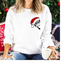 black cat and santa hat christmas sweatshirt,christmas lights cat sweater,cat lover xmas shirt,santa cat sweater,christm