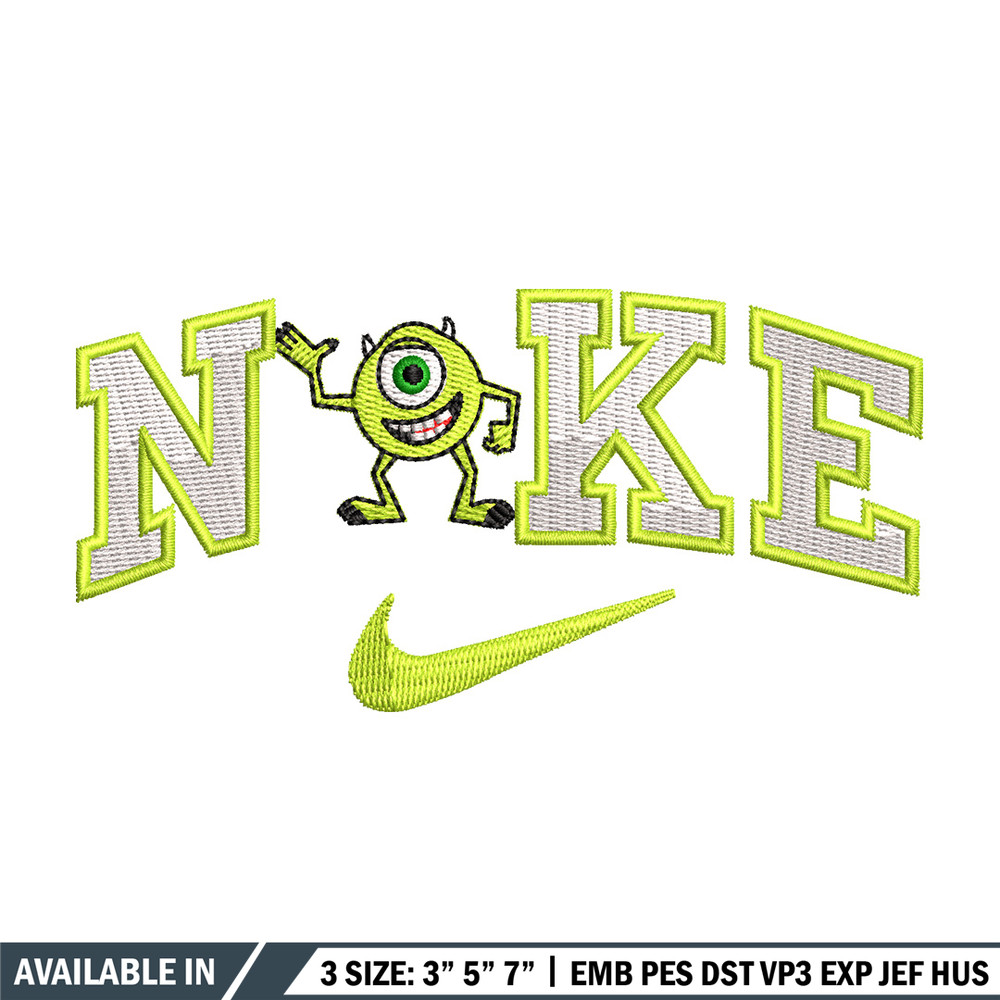 Nike x mike embroidery design, Disney embroidery, Nike design, Embroidery shirt, Embroidery file, Digital download.jpg