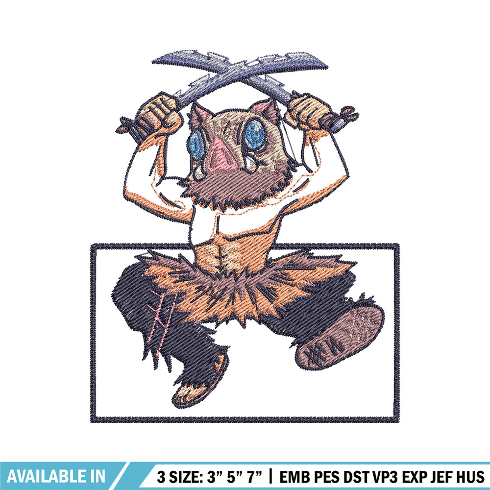 Inosuke funny embroidery design, Inosuke embroidery, Embroidery shirt, Embroidery file, Anime design, Digital download.jpg