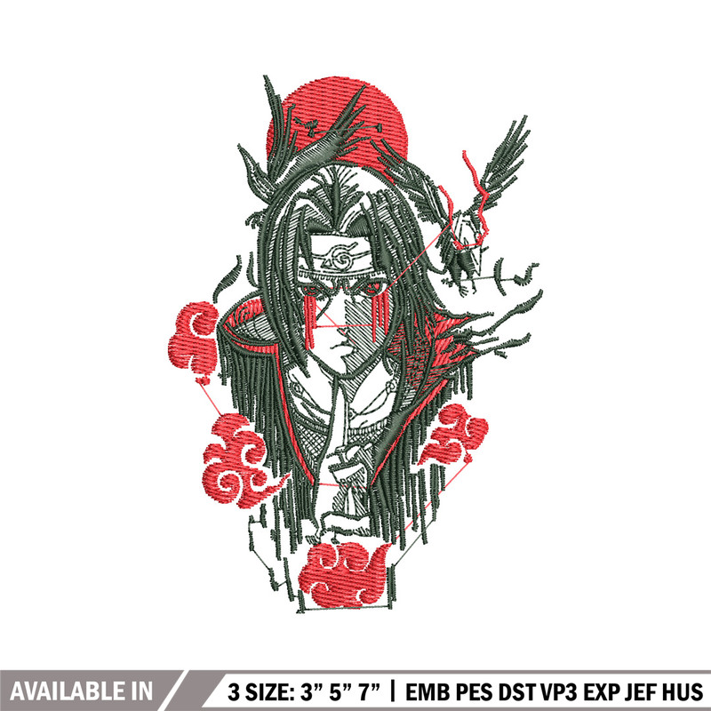 Itachi eagle embroidery design, Naruto embroidery, Anime design, Embroidery shirt, Embroidery file, Digital download.jpg