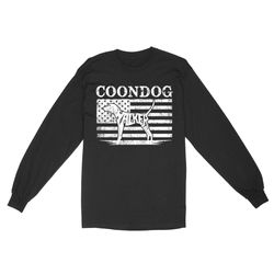 coonhound dog american flag shirt, mens coon dog gift, walker coonhound lover, hunting dog standard long sleeve fsd2346d