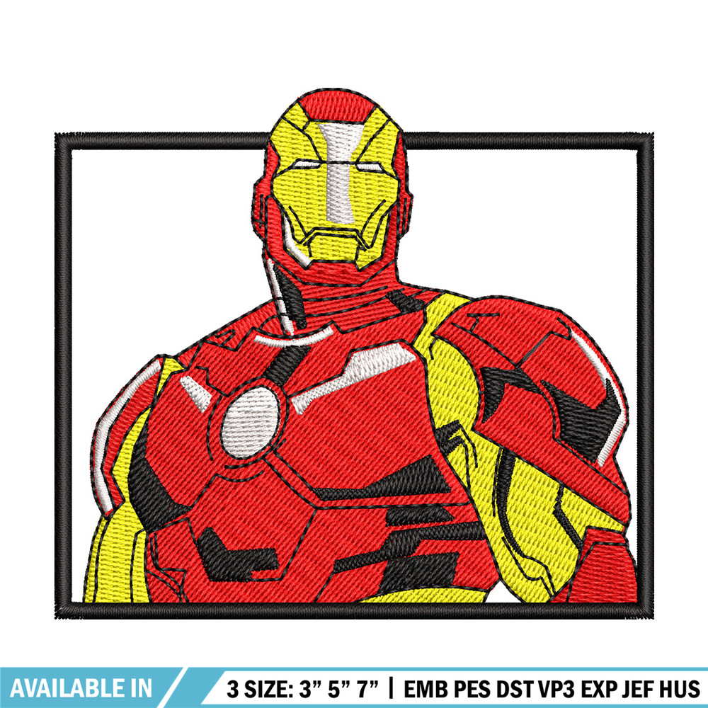 Iron man embroidery design, Marvel embroidery, Anime design, Embroidery shirt, Embroidery file,Digital download.jpg