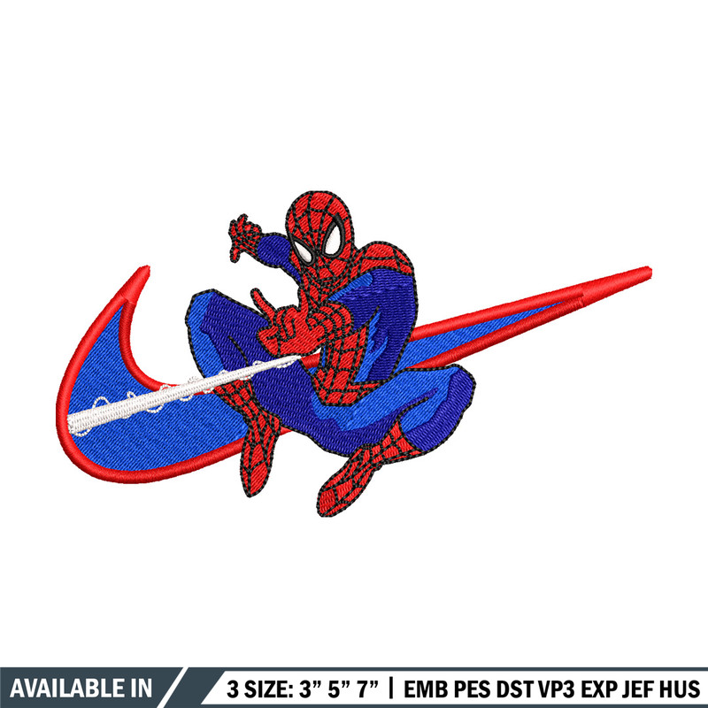 Nike x spiderman embroidery design, Mavel embroidery, Nike design, Embroidery shirt, Embroidery file, Digital download.jpg