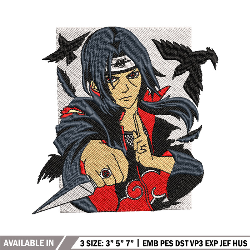 Itachi knife embroidery design, Naruto embroidery, embroidery file, anime design, anime shirt, Digital download.jpg