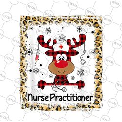 bleached nurse practitioner reindeer christmas png, reindeer nurse practitioner png, np christmas scrub life nursing png