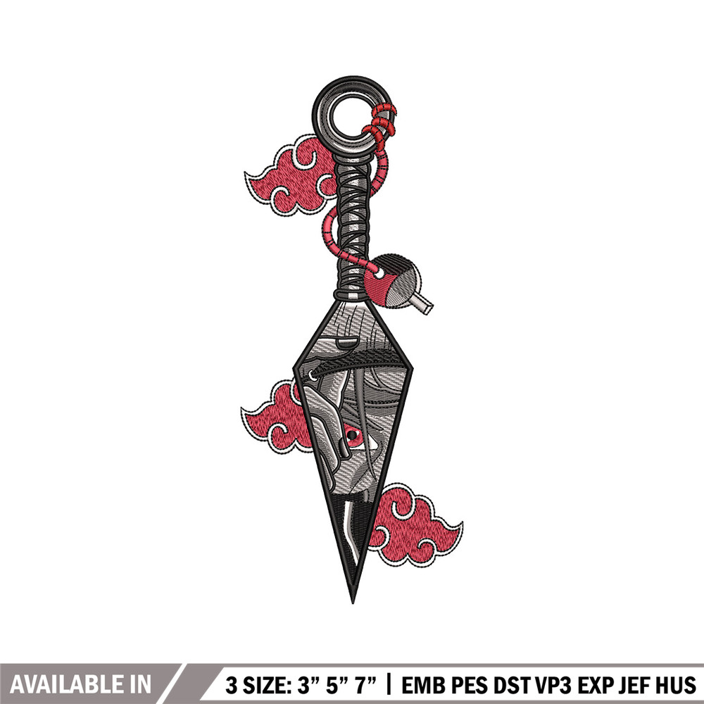 Itachi kunai embroidery design, Naruto embroidery, Embroidery file, Embroidery shirt, Emb design, Digital download.jpg