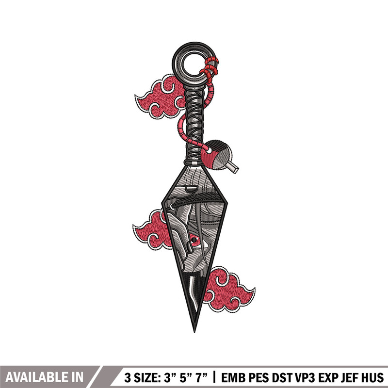 Itachi kunai embroidery design, Naruto embroidery, Embroidery file, Embroidery shirt, Emb design, Digital download.jpg