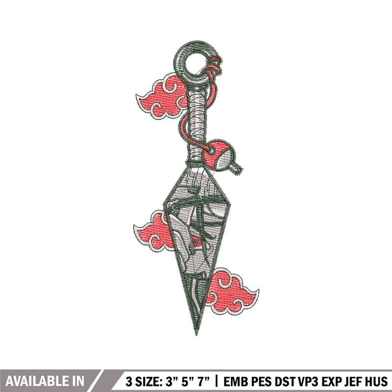 Itachi kunai embroidery design, Naruto embroidery, Embroidery shirt, Embroidery file, Anime design, Digital download.jpg