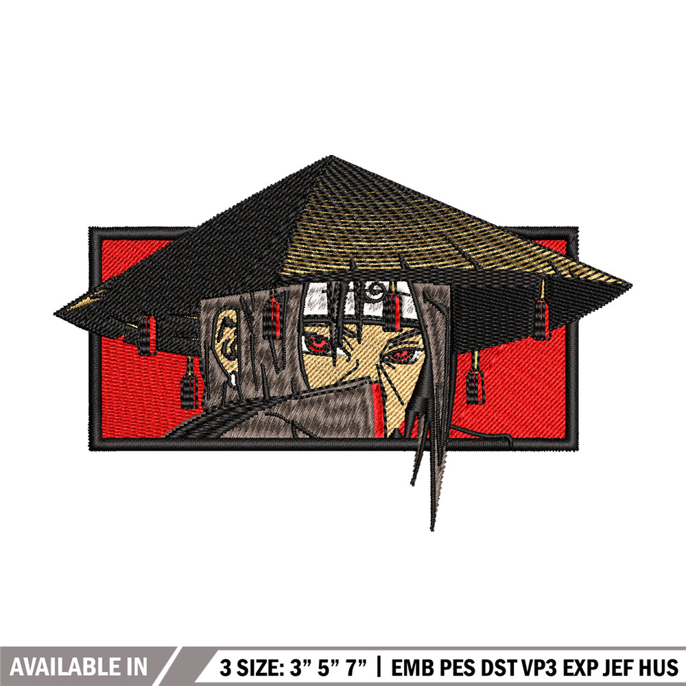 Itachi Rectangle embroidery design, Naruto embroidery, embroidery file, anime design, anime shirt, Digital download.jpg