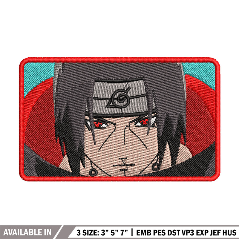Itachi rectangle embroidery design, Naruto embroidery, logo design, anime design, anime shirt, Digital download.jpg