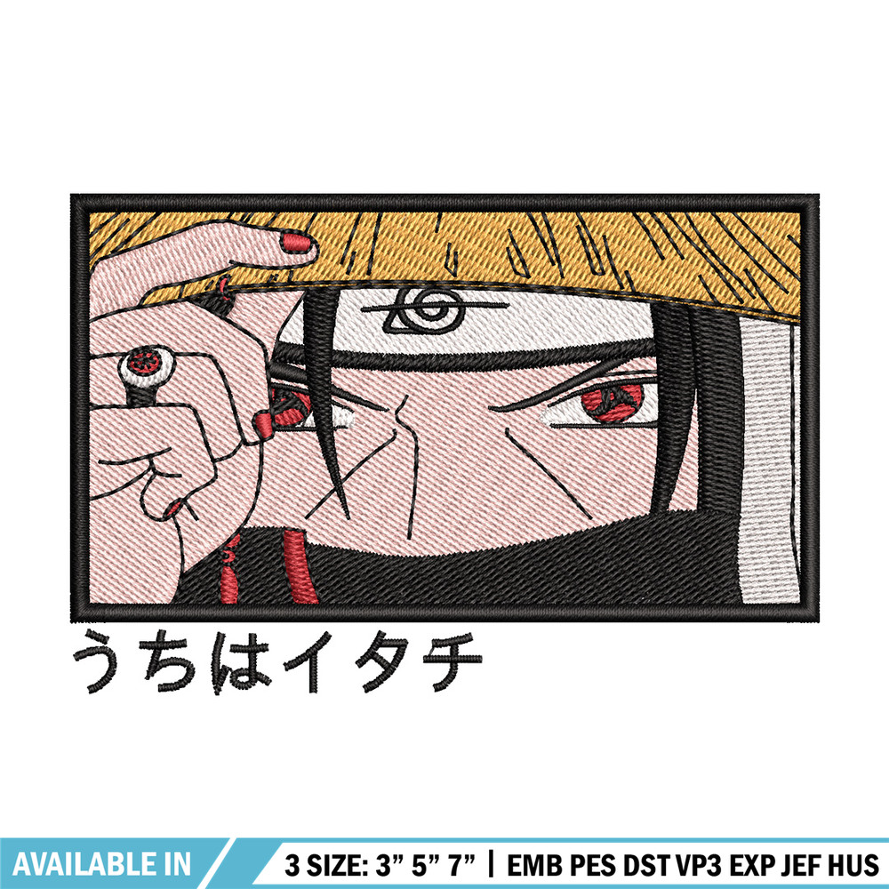 Itachi face embroidery design, Naruto embroidery, Anime design, Embroidery shirt, Embroidery file, Digital download.jpg