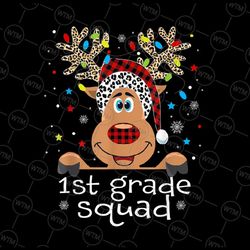 1st grade squad plaid reindeer santa hat png, teacher christmas png, teacher squad moose, teacher christmas png, christm