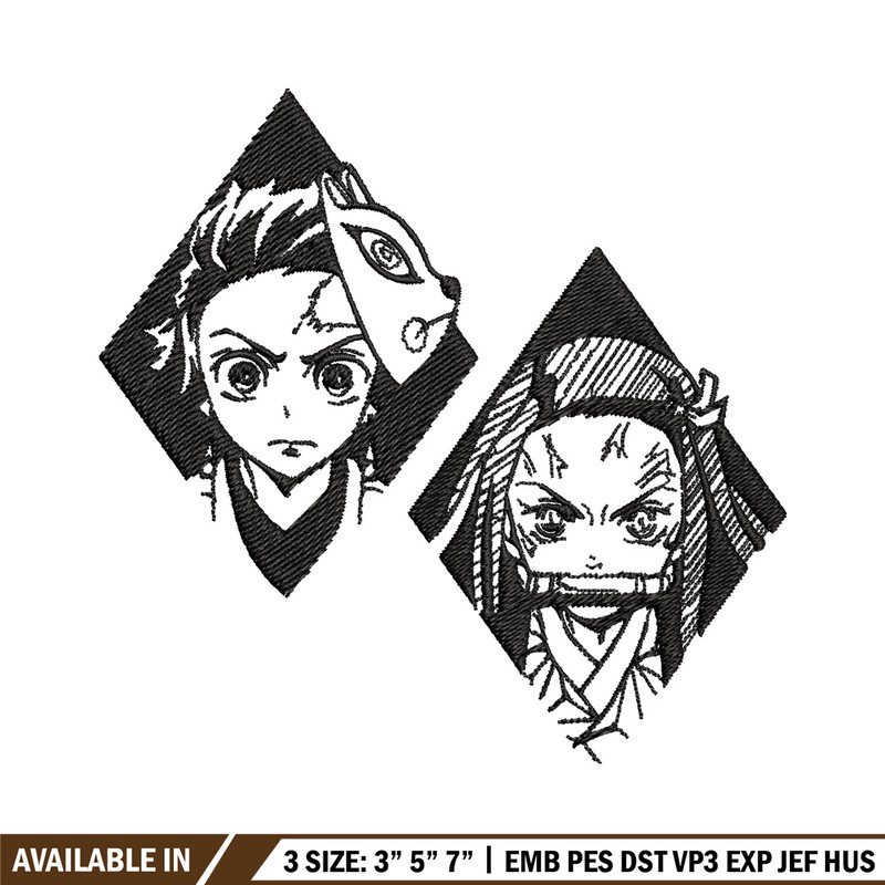 Kamado family embroidery design, Tanjiro embroidery, Anime design, Embroidery shirt, Embroidery file,Digital download.jpg