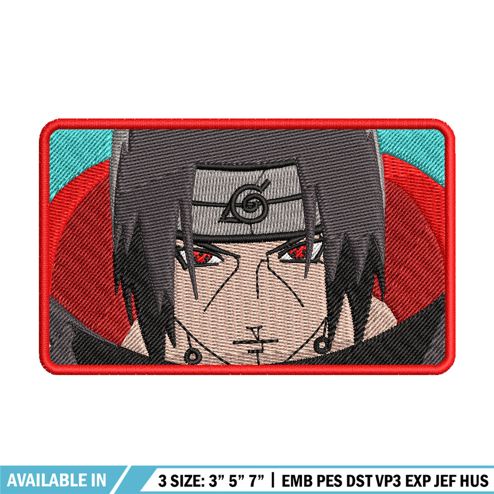 Itachi rectangle embroidery design, Naruto embroidery, logo design, anime design, anime shirt, Digital download.jpg
