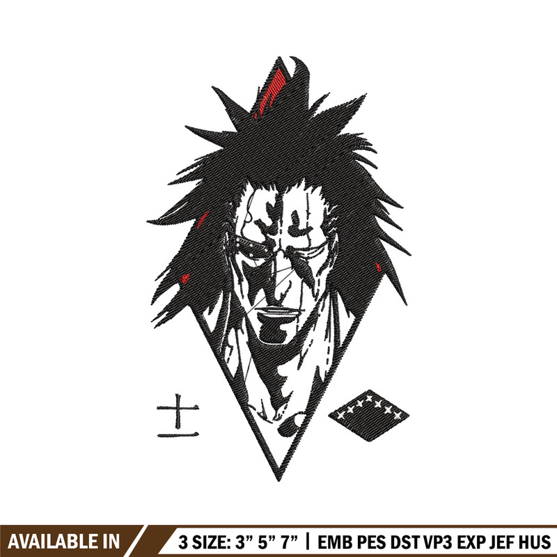 Kenpachi embroidery design, Bleach embroidery, Anime design, Embroidery shirt, Embroidery file, Digital download.jpg