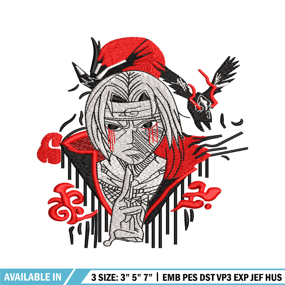 Itachi Uchiha embroidery design, Naruto embroidery, anime design, embroidery file, anime shirt, Digital download..jpg