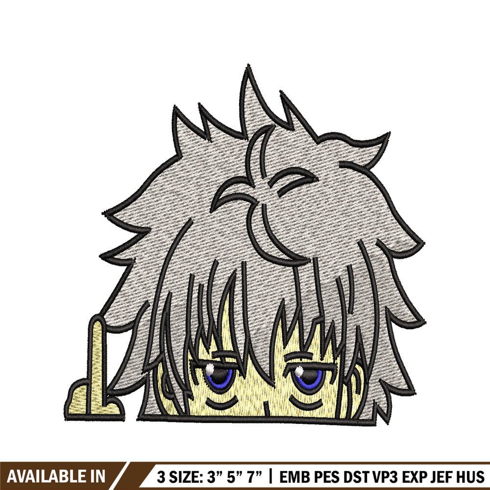 Killua bored embroidery design, hunter x hunter embroidery, embroidery file, logo design, logo shirt, Digital download..jpg