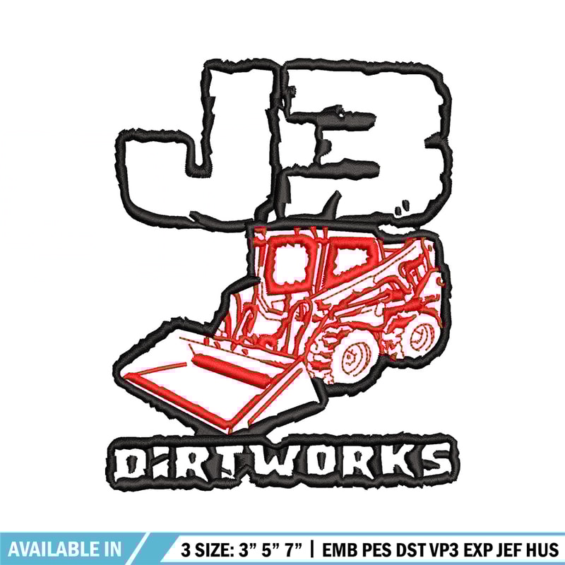 J3 dirtworks embroidery design, Logo embroidery, Embroidery file, Embroidery shirt, Emb design, Digital download.jpg