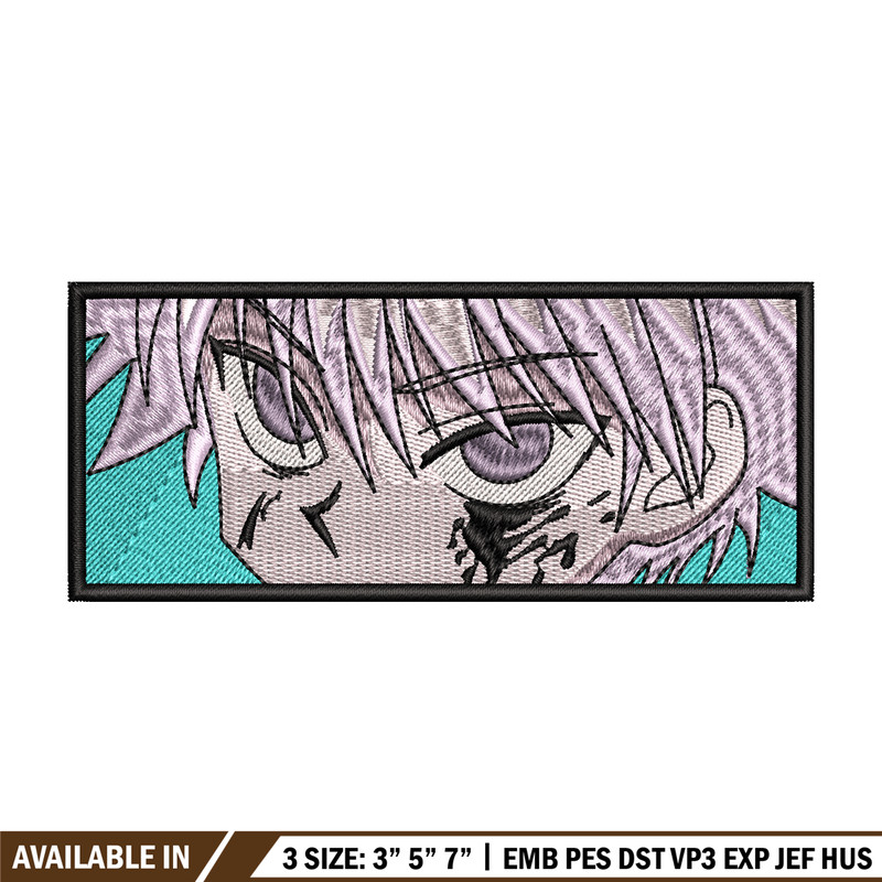 Killua eyes embroidery design, hunter x hunter embroidery, logo design, anime design, anime shirt, Digital download.jpg