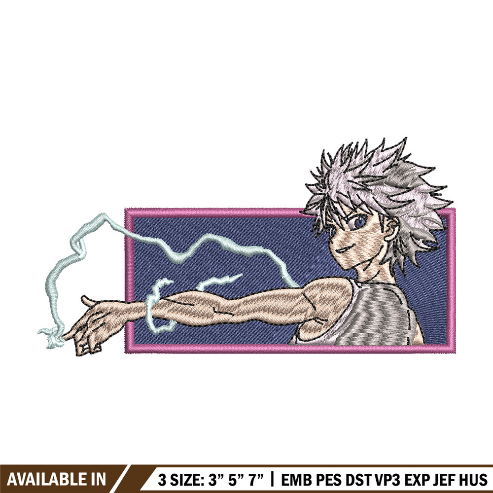 Killua lightning embroidery design, hunter x hunterr embroidery, embroidery file, anime design, Digital download.jpg