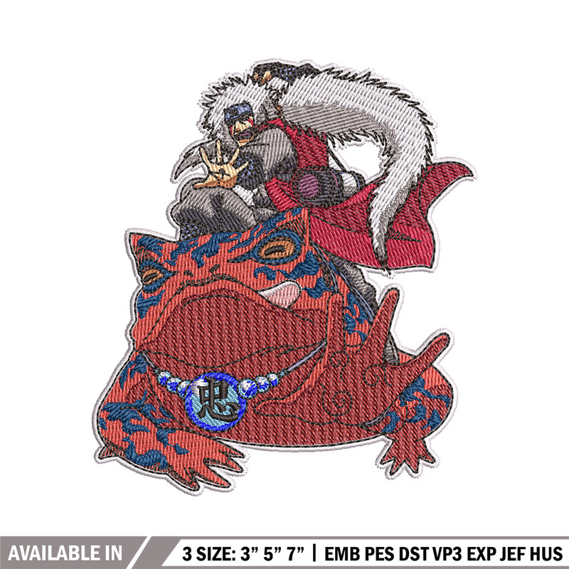 Jiraiya frog embroidery design, Naruto embroidery, Anime design, Embroidery shirt, Embroidery file, Digital download.jpg