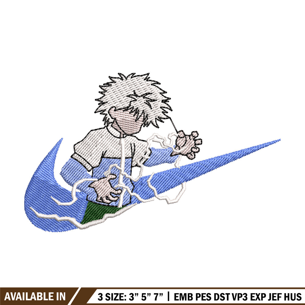 Killua zoldyck embroidery design, hunter x hunter embroidery, Logo design, anime design, anime shirt, Digital download.jpg