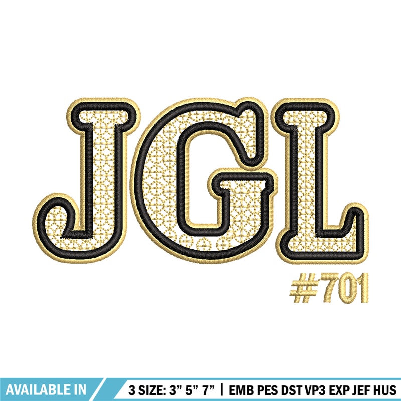 JGL logo embroidery design, JGL logo embroidery, logo design, logo shirt, Embroidery file, Instant download.jpg