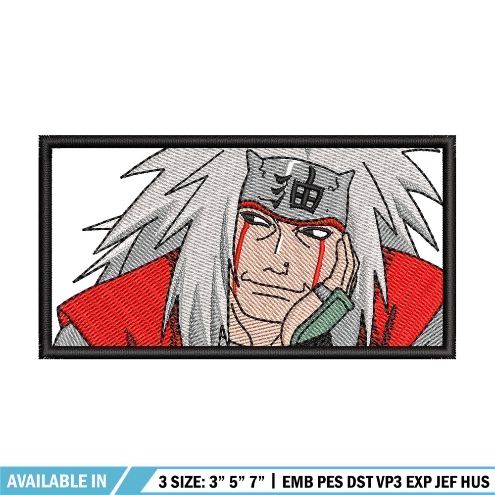 Jiraiya embroidery design, Naruto embroidery, Anime design, Embroidery shirt, Embroidery file, Digital download.jpg