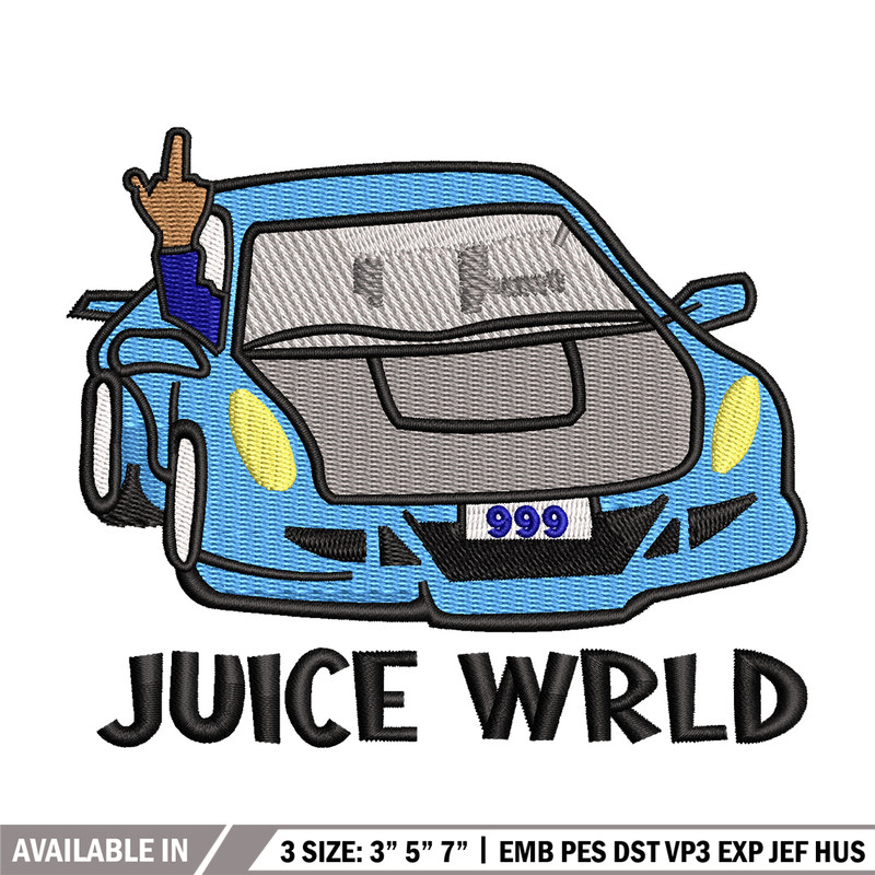Juice wrld embroidery design, Car logo embroidery, Embroidery file,Embroidery shirt, Emb design, Digital download.jpg